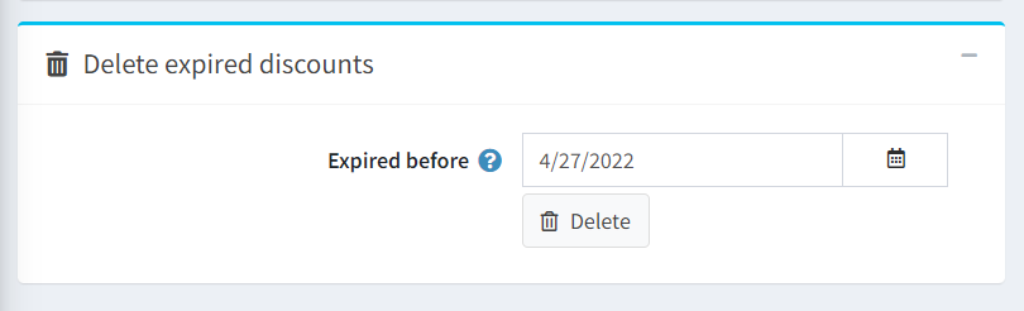 discount management delete expied discount 